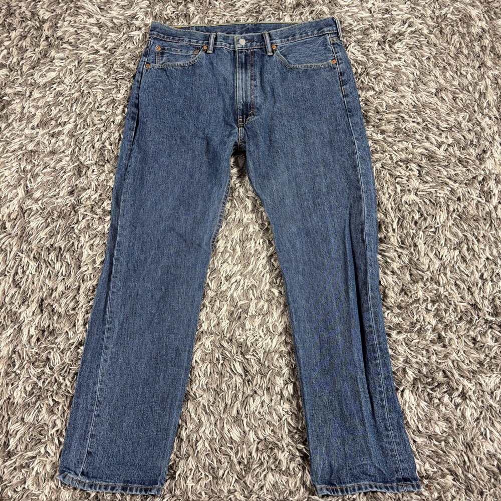 Levis 505 Regular Fit Straight Leg Jeans Mens 38x32 Blue Medium Wash 00505-4886
